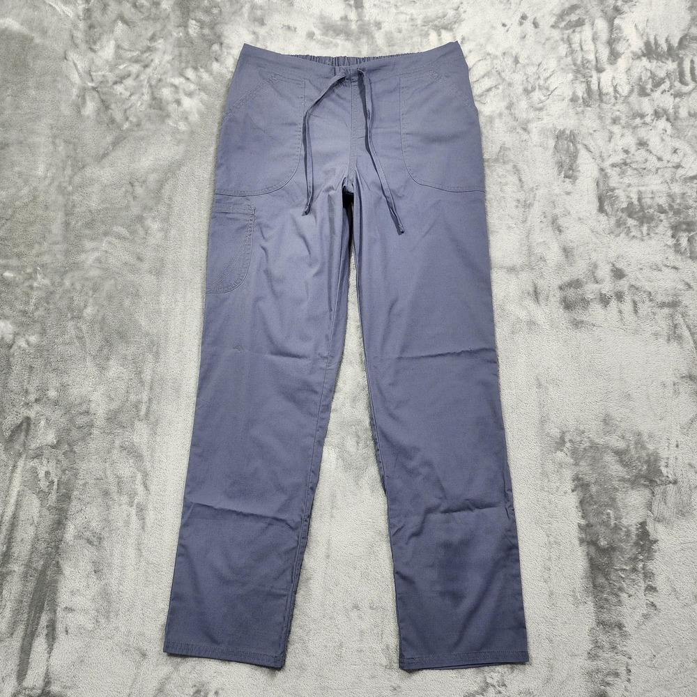 Scrubstar Pants Womens S Gray Cargo Straight Leg Drawstring Waist Scrub Stretch